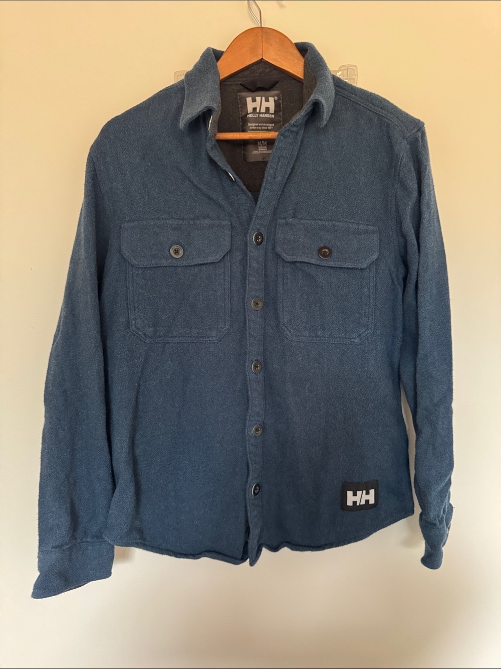 Helly Hansen Dark Navy Fleece Button Down Flannel Shirt